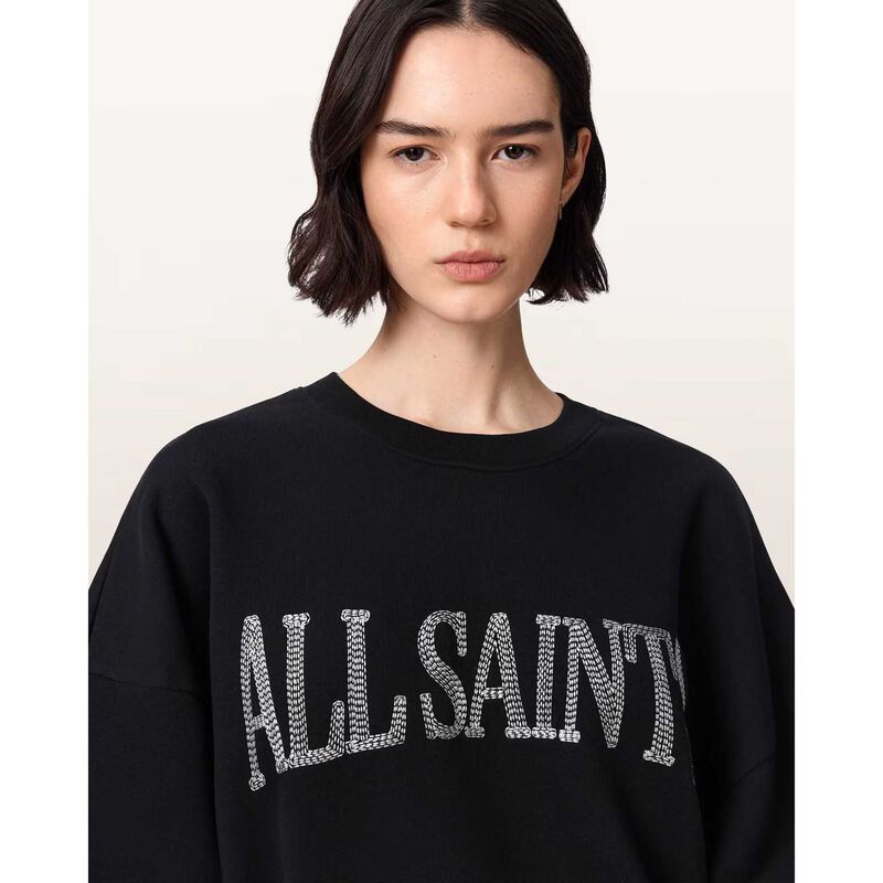 AllSaints Dash Lila Oversized Embroidered Sweatshirt image number 2